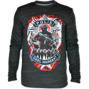 Fly Tshirt Polis Özel Harekat Erkek Uzun Kollu Sweatshirt - Antrasit