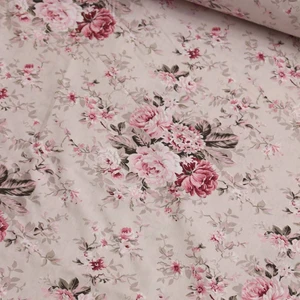 Wella Home Bej Gül Demeti Nevresimlik Poplin Kumaş