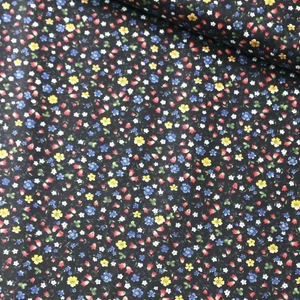 Daisy Star Siyah Renkli Lale Çıtır Poplin Kumaş