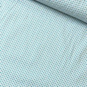 Daisy Star Mavi Minik Kalpli Poplin Kumaş