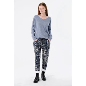 Pua Fashion Lacivert Baskılı Pantolon