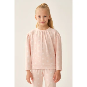 Pembe Yıldız Desenli Sweatshirt