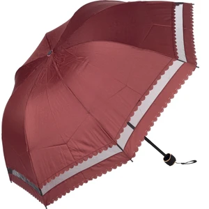 Kadın Şemsiye – Rüzgar Korumalı 8 Telli Yarasa Model, Mor Dantelli, Manuel Mekanizmalı, Günlük Kullanım İçin