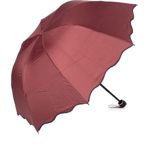 Bordo Mini Puantiye Kadın Şemsiye