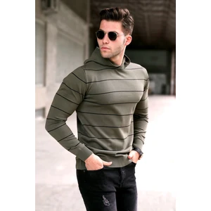 Haki Kapüşonlu Erkek Kazak 5623