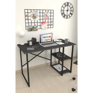60X120 cm 2 Raflı Çalışma Masası Bilgisayar Masası Ofis Ders Yemek Masası Antrasit