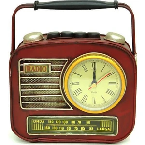Tuğra Ticaret Dekoratif Metal Radyo Saatli Kumbara Vintage Biblo Hediyelik