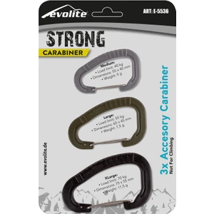 Strong 3'lü Karabina Seti - Siyah/haki/gri