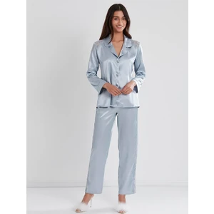 Pierre Cardin Kadın Gelin Dantelli Saten Pijama Takımı 1438