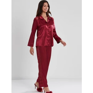 Pierre Cardin Kadın Gelin Dantelli Saten Pijama Takımı 1438