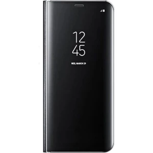 Xiaomi Poco F3 Aynalı Kapak Clear View Flip Cover Mirror Kılıf - Siyah