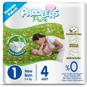 Pure Bebek Bezi 1 Numara Newborn 4 Adet ( 2-5 Kg ) Deneme Paketi