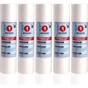 Açık Kasa Su Arıtma Cihazı Uyumlu 10'' Inch 1 Mikron Sediment Spun Filtre ( 5 Adet )