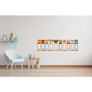 Sticker Master Eğitici Çarpım Tablosu ve Sevimli Hayvanlar Bebek ve Çocuk Odası Duvar Sticker Oto Motor Pc Etiket