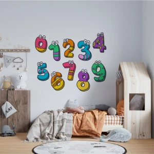 Sticker Master Sevimli Sayılar Etiket Çıkartma Duvar Çocuk Odası Oto Motor Pc Etiket