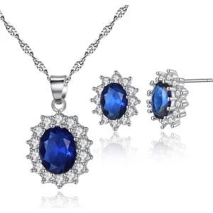 World Shop Mavi Swarovski Taşlı Takı Seti
