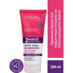 Urban Care Onarıcı Günlük Saç Bakım Kürü 200 ml - Vegan Formül, Aşırı Yıpranmış ve Cansız Saçlar için Keratin İçerir