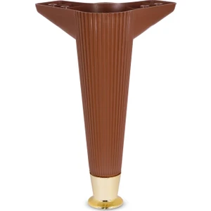 BADEM10 Mobilya Kanepe Koltuk Sehpa Ünite Ayağı 22 cm Baza Ayak (Kahve-Gold)