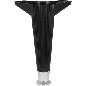 BADEM10 Mobilya Kanepe Koltuk Sehpa Ünite Ayağı 22 cm Baza Ayak (Siyah-Krom)