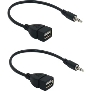 2 Adet 3.5mm Erkek Ses Aux Fiş USB Kadın Otg Dönüştürücü Adaptörü Kablosu (Yurt Dışından)