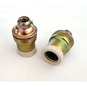 Sarı Metal Porselen E14 Bronz Duy