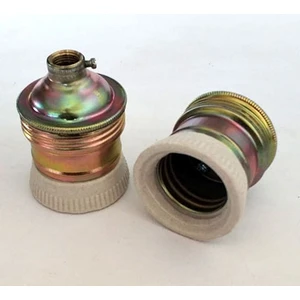 Sarı Metal Porselen E27 Bronz Duy