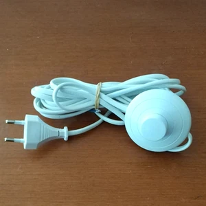 4 Metre Beyaz Renk Yer Puar Aç Kapa Anahtarlı Fişli Abajur Lambader Kablosu