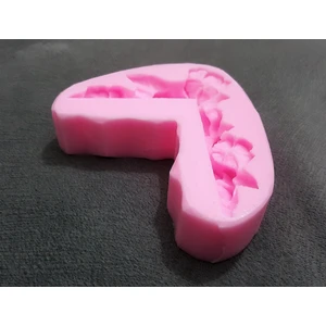 3 Boyutlu 10cm Bordür Çiçek Silikon Kalıp K-419, Kokulu Taş Sabun Alçı Mum Kalıbı