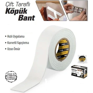 Çift Taraflı Köpük Bant 25MM x 10 Metre