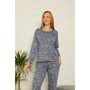 Kadın %100 Pamuk Penye Kışlık Pijama Takımı 3436