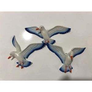 3 Boyutlu Martı Duvar Süsü Lacivert Polyester