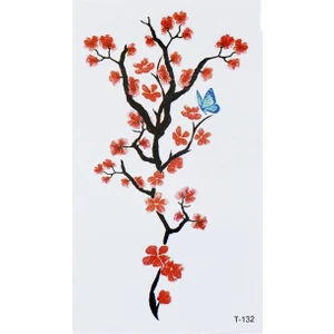Geçici Çiçek ve Kelebek Mini Dövme