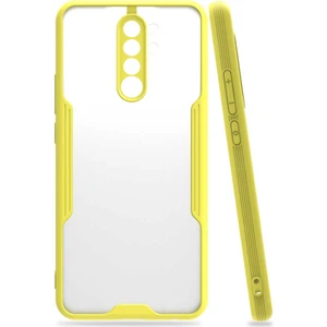 Xiaomi Redmi Note 8 Pro Kılıf  Kenar Renkli Kamera Korumalı Mat Kapak Sarı