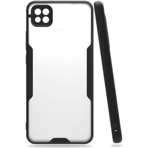 Xiaomi Redmi 9c Kılıf  Kenar Renkli Kamera Korumalı Mat Kapak Siyah