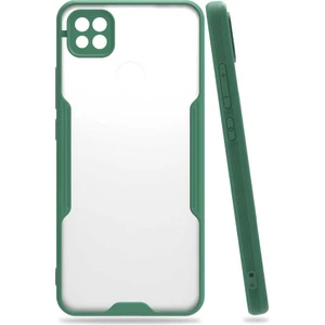 Xiaomi Redmi 9c Kılıf  Kenar Renkli Kamera Korumalı Mat Kapak Yeşil