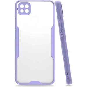 Xiaomi Redmi 9c Kılıf  Kenar Renkli Kamera Korumalı Mat Kapak Mor