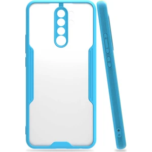 Xiaomi Redmi 9 Kılıf  Kenar Renkli Kamera Korumalı Mat Kapak Mavi