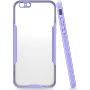 Apple iPhone 6 6s Kılıf  Kenar Renkli Kamera Korumalı Mat Kapak Mor