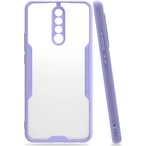 Xiaomi Redmi Note 8 Pro Kılıf  Kenar Renkli Kamera Korumalı Mat Kapak Mor