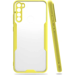 Xiaomi Redmi Note 8 Kılıf  Kenar Renkli Kamera Korumalı Mat Kapak Sarı