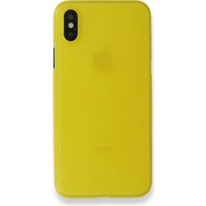 Apple iPhone Xs Max 6.5 Kılıf  A+ Ultra Ince Sert Kapak Sarı