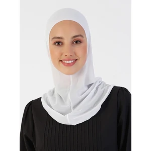 Nefes Alan Kumaş Boyunlu Bone - Beyaz - Ecardin