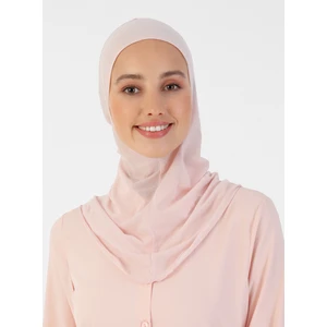 Nefes Alan Kumaş Boyunlu Bone - Pudra - Ecardin