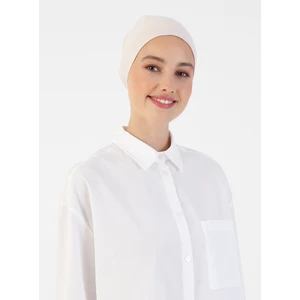 Pamuk Geniş Ebatlı Bone - Açık Bej - Ecardin