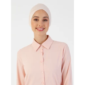 Penye Geniş Ebatlı Çapraz Geçme Bone - Açık Bej - Ecardin