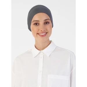 Penye Geniş Ebatlı Geçme Bone - Koyu Gri - Ecardin