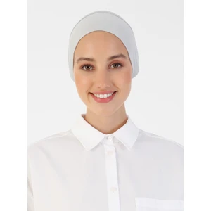 Penye Geniş Ebatlı Geçme Bone - Açık Gri - Ecardin