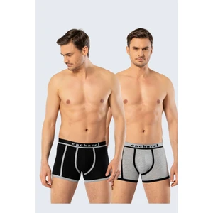 1322 Siyah Gri Erkek 2'li Boxer
