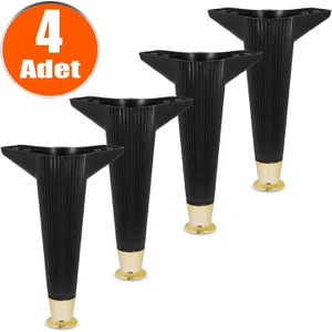 Mobilya Kanepe Koltuk Sehpa Ünite Ayağı 22 Cm Siyah Baza Ayakları 4 Adet
