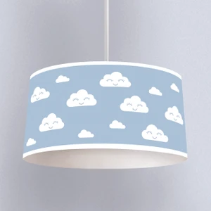 Mutlu Bulut Desenli Çocuk Odası Dijital Baskılı Sarkıt Avize